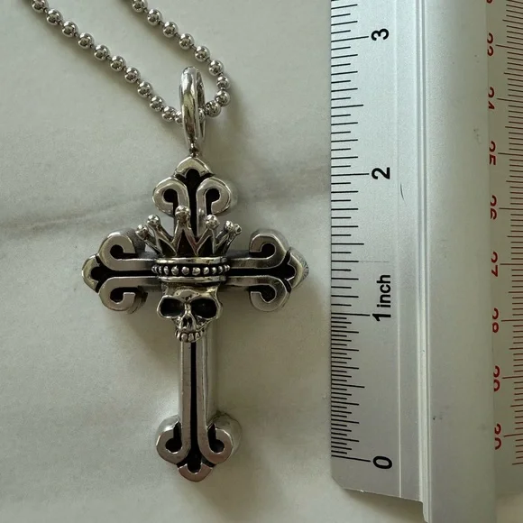 King Baby Studio Silver Cross Pendant Necklace - Picture 2 of 9